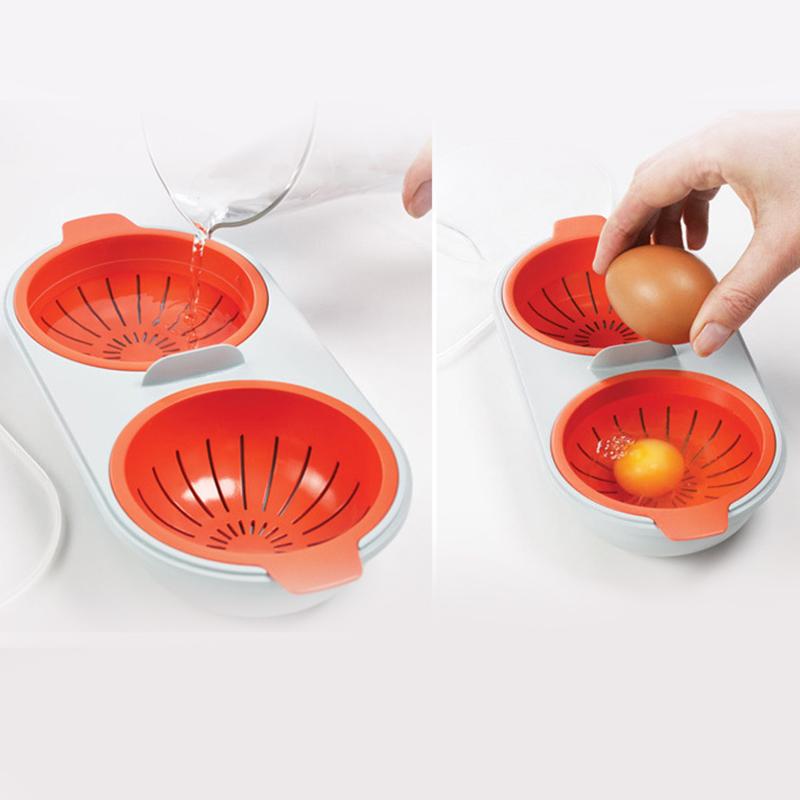 Double Microwave Egg Poacher With Lid