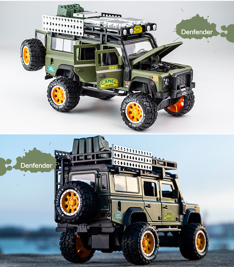 Details about   1:28 Camel Trophy Land Rover Defender Off Road Diecast Model Car Toy Collection