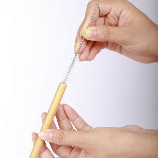 10Pcs/Set Natural Bamboo Straw Reusable Drinking Straws