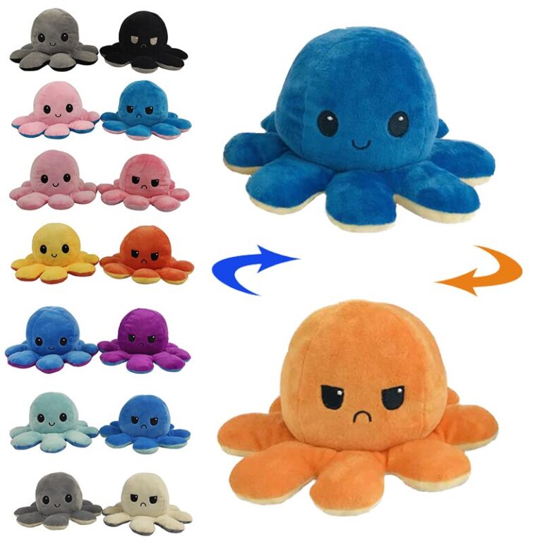 big reversible octopus plush toy