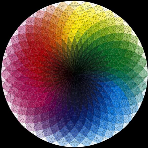 Round Puzzle Colorful Rainbow Round Geometrical Photo Puzzle 1000pcs/set