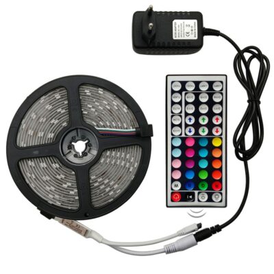 LED Strip Light RGB 5050 SMD 2835 Flexible Ribbon Tape Diode DC 12V+ Remote Control +Adapter