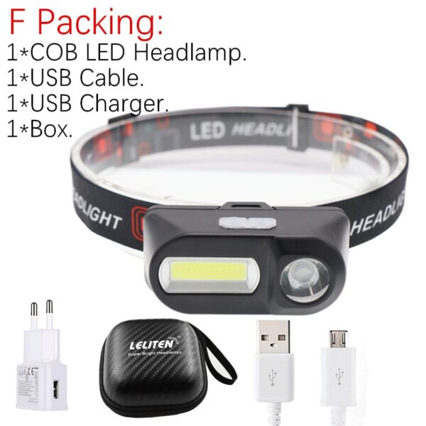 Portable mini XPE+COB LED Headlamp USB Rechargeable Camping Head Lamp Fishing Headlight Flashlight Headlamp Torch