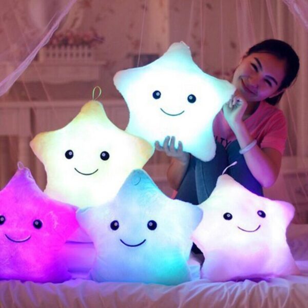 Luminous Pillow Star Moon Plush Pillow Cushion Colorful Glowing Pillow