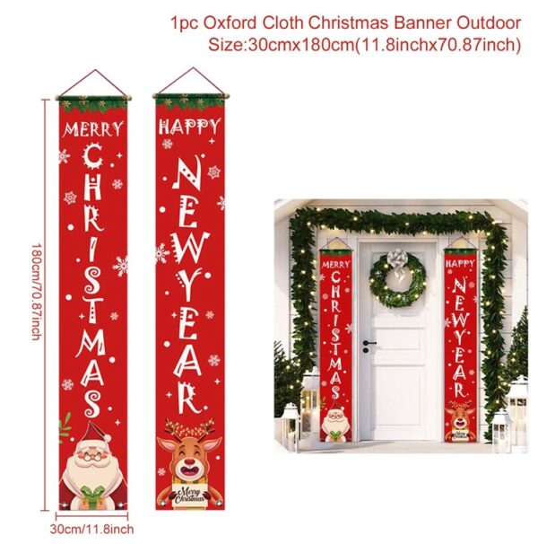 Welcome Merry Christmas Hanging Door Banner Ornaments Christmas Decorations for Home Outdoor Xmas Decor New Year Natal