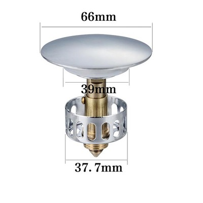 Basin Pop-up Drain Filter Hair Catcher- Copper Bouncing Core Filter Cover with Basket Shower Floor Drain