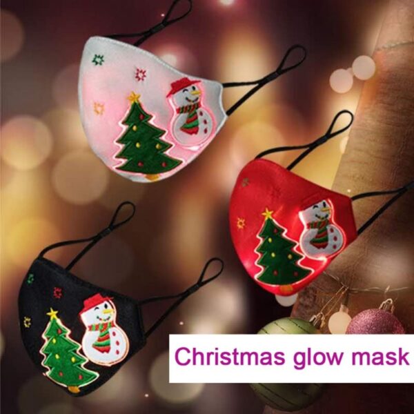 Christmas Glowing Mask 7 color changes LED Light Up Mask Christmas
