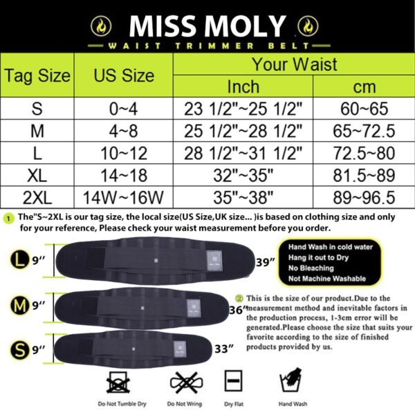 Miss Moly Sweat Belt Modeling Strap Waist Cincher For Women Men Waist Trainer Belly Slimming Belt Sheath Shaperwear Tummy Corset
