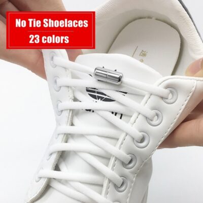 Elastic No Tie Shoelaces Semicircle Shoe Laces For Kids and Adult Sneakers Shoelace Quick Lazy Metal Lock Laces Shoe Strings