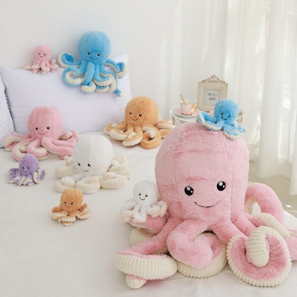 Cute Octopus Plush Stuffed Toys Lovely Soft Home Accessories Pillow Sea Creative Animal Doll Children 40-80cm Girl Gift Tikilisa