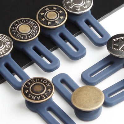 5pc Adjustable Button Free Sewing Buttons Disassembly Retractable Jeans Waist Button Extended Buckles Pant Waistband Expander