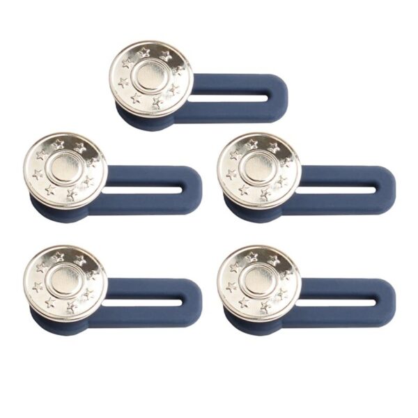 5pc Adjustable Button Free Sewing Buttons Disassembly Retractable Jeans Waist Button Extended Buckles Pant Waistband Expander