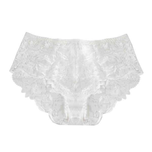 Seamless Lace Ladies Brief - Large Size Briefs Ultra-thin Women's Panties White Lace Panty 4xl