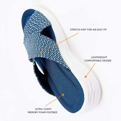 Product up-gradation-Stretch Cross Orthotic Slide Sandals