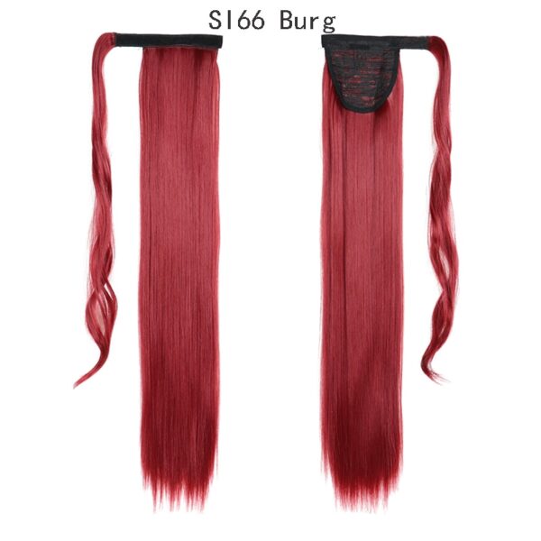 MERISIHAIR Long Straight Wrap Around Clip In Ponytail Hair Extension Heat Resistant Synthetic Pony Tail Fake Hair