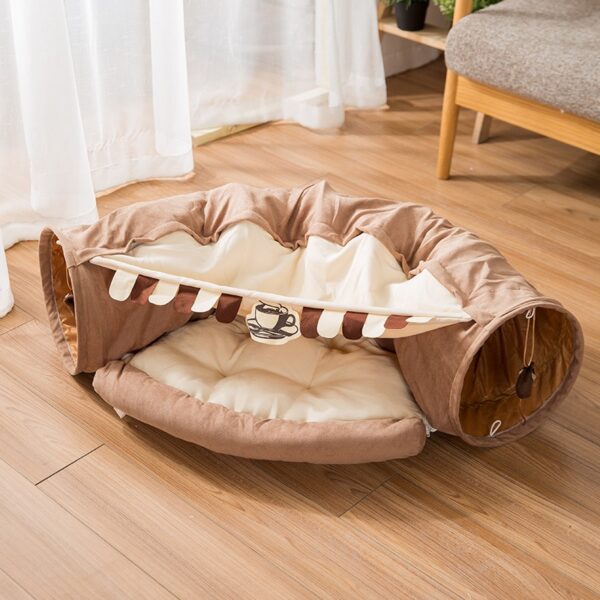 Foldable Cat Tunnel Toy Cat Channel Cat Nest Playable Sleepable Autumn and Winter Cat Bed to Keep Warm and Comfortable