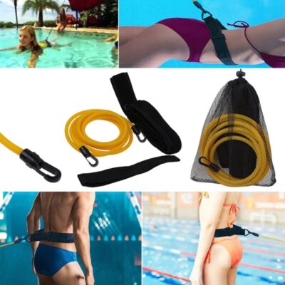 Adjustable Swim Training Resistance Belt Adult Kids Swimming Bungee Strength Exerciser Safety Elastic Rope Swimming Exerciser