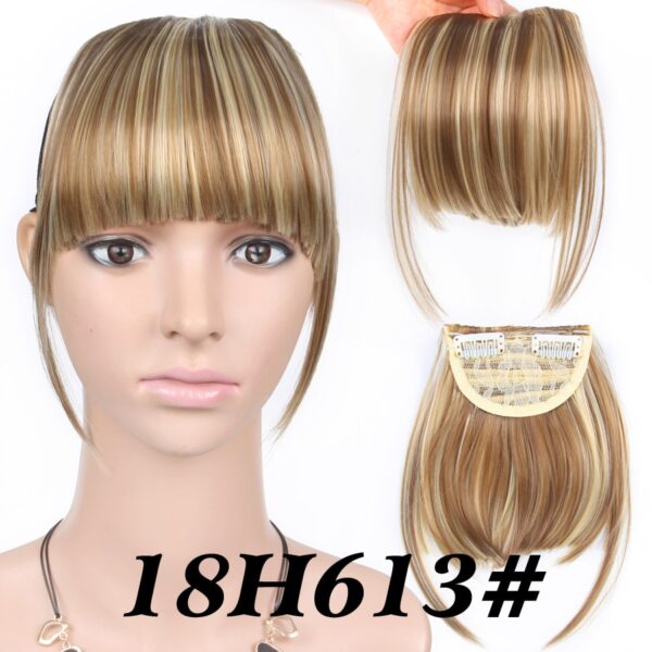 Leeons Short Synthetic Bangs Heat Resistant Hairpieces Hair Women Natural Short Fake Hair Bangs Hair Clips For Extensions Black