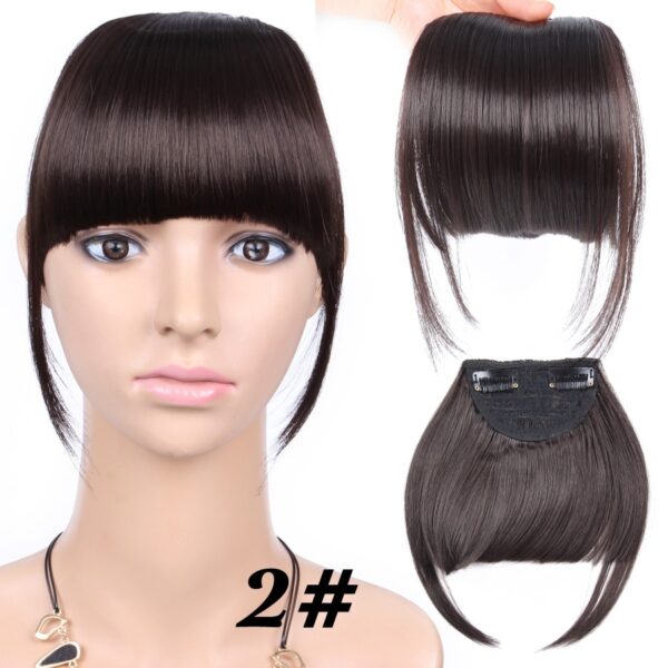 Leeons Short Synthetic Bangs Heat Resistant Hairpieces Hair Women Natural Short Fake Hair Bangs Hair Clips For Extensions Black