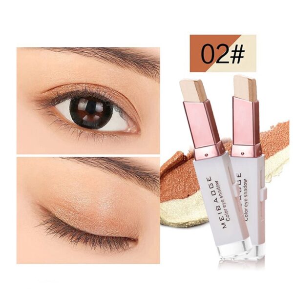 Professional 2 In 1 Double Color Gradient Velvet Shadow Stick Eye Makeup Waterproof Lasting Shimmer Metallic Eyeshadow Makeup