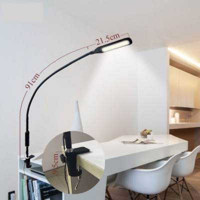 Long Arm Table Lamp Clip Office Led Desk Lamp Remote Control Eye-protected Lamp For Bedroom Led Light 5-Level Brightness&Color