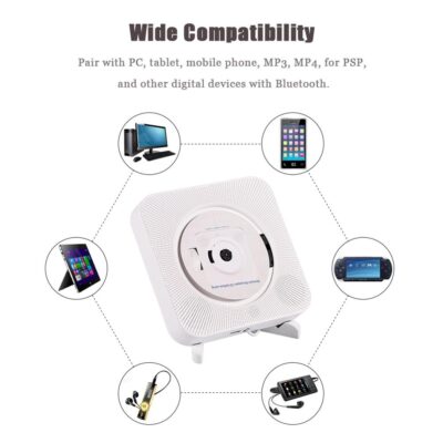 New Arrival Portable CD Mp3 Player Portable Wall Mounted Bluetooth Stereo Remote Control CD MP3 Player FM Raido Player Hot Sale