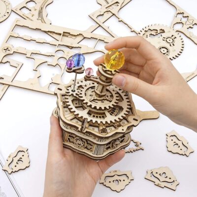 Rotatable DIY 3D Starry Night Mechanical Music Box