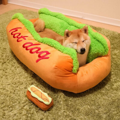 Funny Hot Dog Bed Winter Warm Pet House Creative Fashion Sofa Cushion Supplies Puppy Cat Soft Sleeping Mat Cozy Dogs Nest Kennel