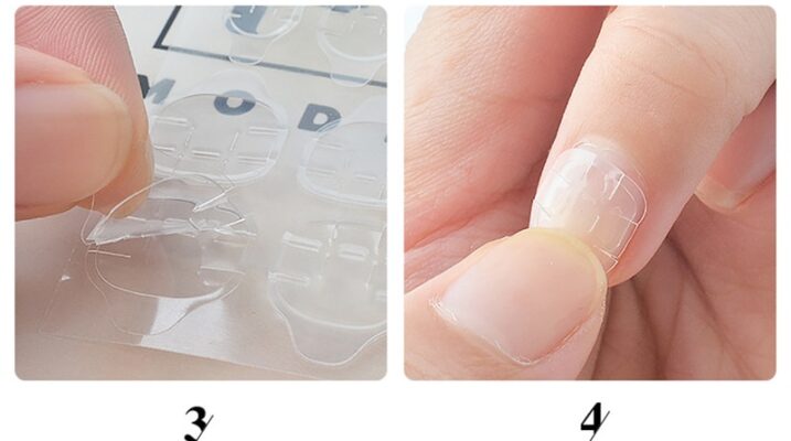 GAM-BELLE 120pcs Double Sided False Nail Art Adhesive Tape Glue Sticker DIY Tips Fake Nail Acrylic Manicure Gel Makeup Tool