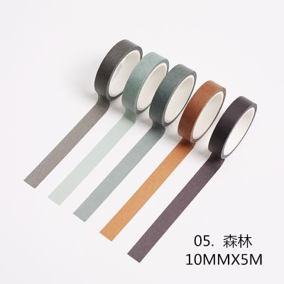 5pcs/pack Solid Color Washi Tape DIY Decorative Masking Sticky Adhesive Tape for Scrapbooking & Phone DIY Decoration