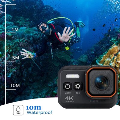 Ultra Action Camera 4K With Remote Control Screen Waterproof Sport 4K Action Camera Helmet Gopro Hero Camera for Shooting Video