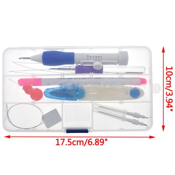 Craft Tool Embroidery Starter Kit Full Set Magic Embroidery Pen Punch Needle Hoops Threads Stitching Punch Pen Set For Beginner
