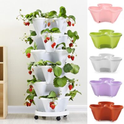 3D Flower Pot Strawberry Basin Multi-layer Superimposed Corrosion Resistant Not Easily Deformed JA55