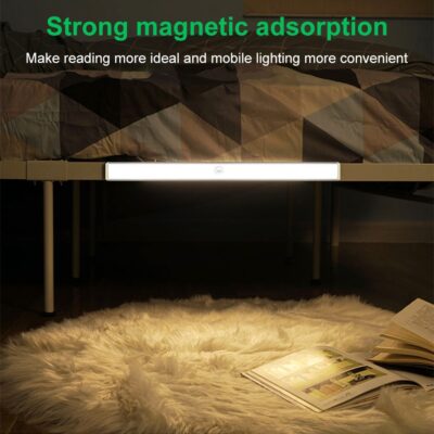 24 40 60 LED Closet Light USB Rechargeable Under Cabinet Lightening Stick-on Motion Sensor Wardrobe Light with Magnetic Strip