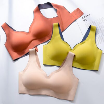 Elifashion Thai Latex Underwear Women Thin No Steel Ring Ultra-Light Gather Sports Vest Sleep Bra 6 Colors Available