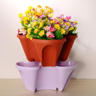 3D Flower Pot Strawberry Basin Multi-layer Superimposed Corrosion Resistant Not Easily Deformed JA55