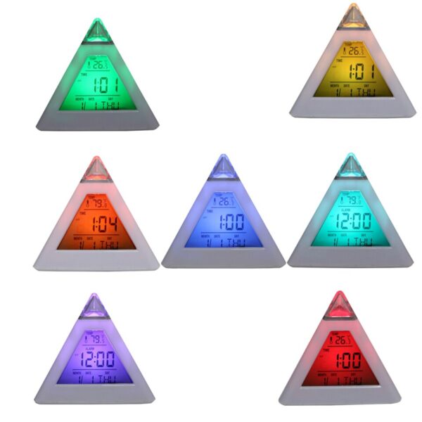 colors of Pyramid Style Digital Alarm Clock