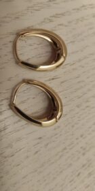 Classic Copper Alloy Smooth Metal Hoop Earrings For Woman