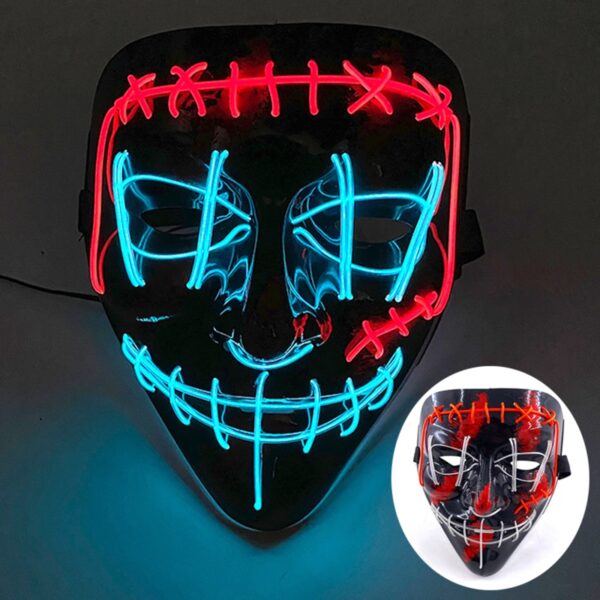 red blue neon Led Halloween Mask