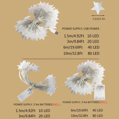 LED Star Fairy Light Garland – view 2
