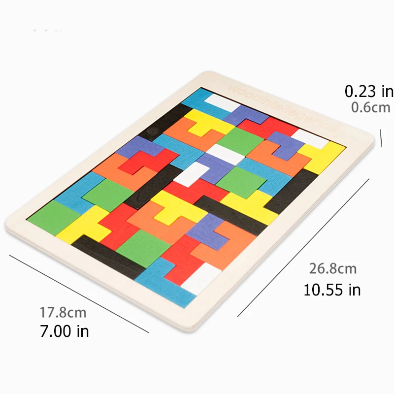 Wooden Tangram Puzzle (Montessori Brain Teaser) – view 5