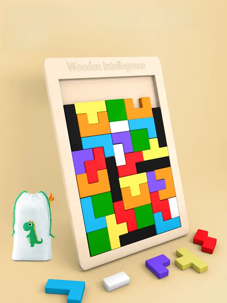 Wooden Tangram Puzzle (Montessori Brain Teaser) – view 4