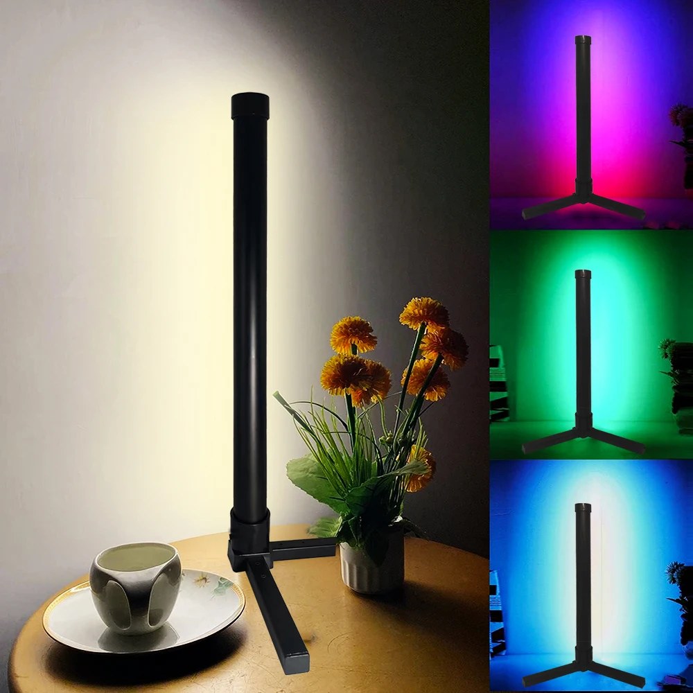 40 cm corner lamp with warm light on a table and color modes