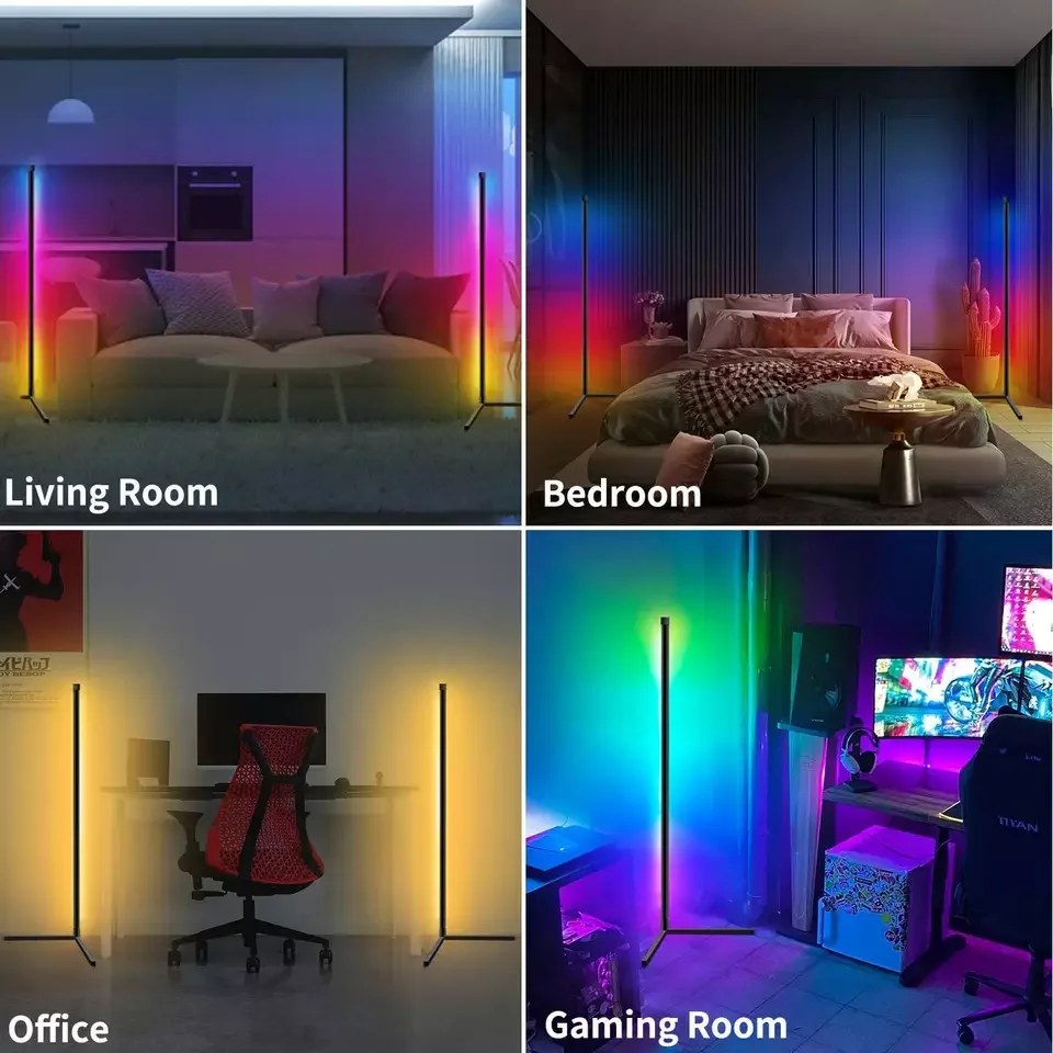 RGB corner lamp used in a living room, bedroom, office and gaming room
